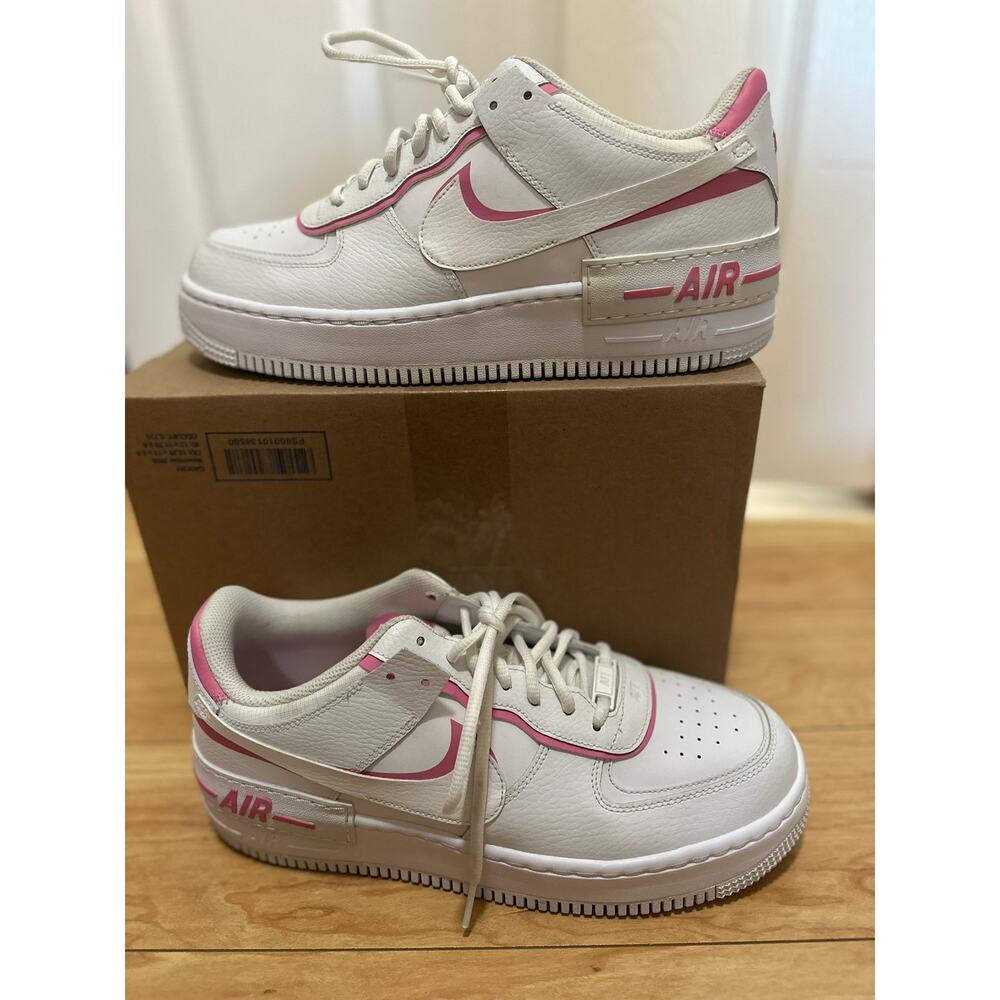 New w/ Imperfections Nike Air Force 1 Shadow Sz 12 in White Magic Flamingo
